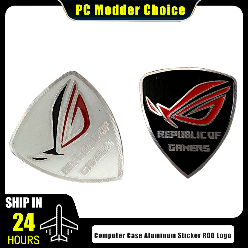 Tech Accessories Pc - 컴퓨터 케이스 알루미늄 스티커 ROG 로고