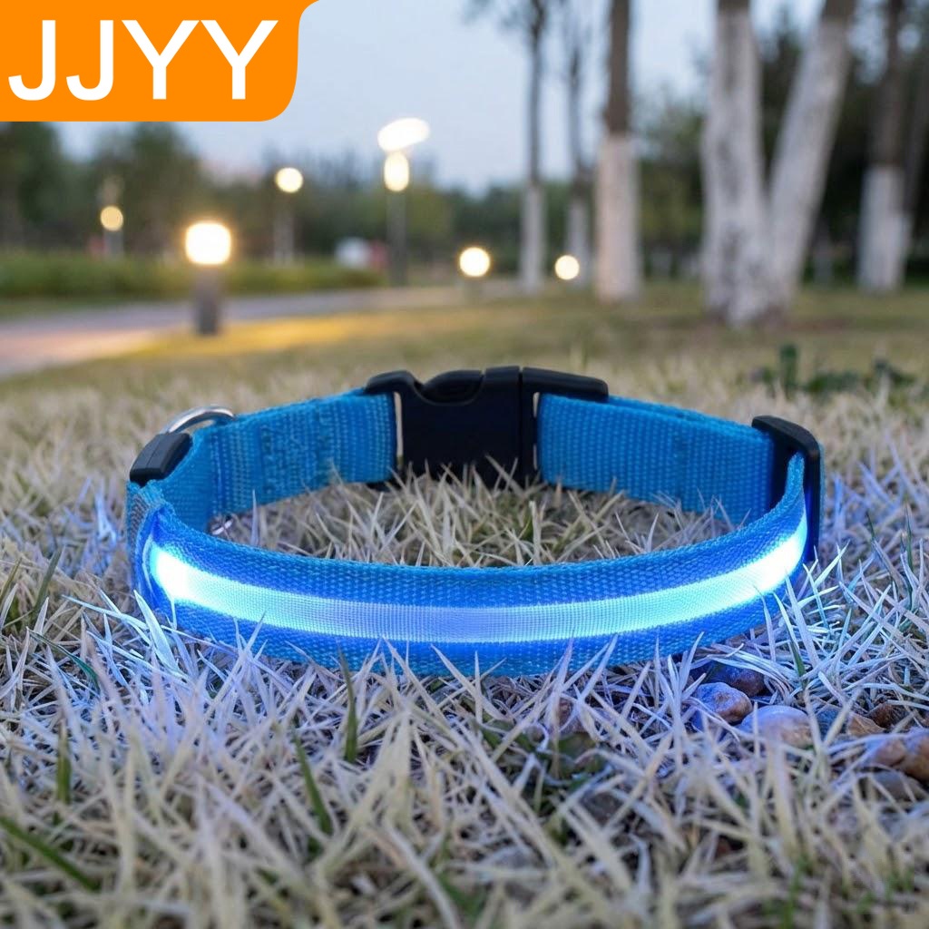 Tech Dog Accessories - 나일론 반사 LED 개 목걸이 라이트업
