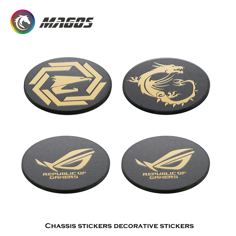 Tech Accessories Pc - 컴퓨터 케이스 팬 금속 스티커 ROG