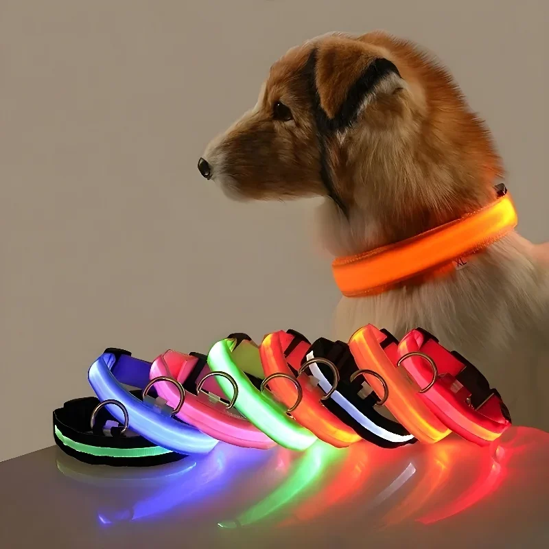 Tech Dog Accessories - 강아지 목줄 나일론 LED 야간 안전