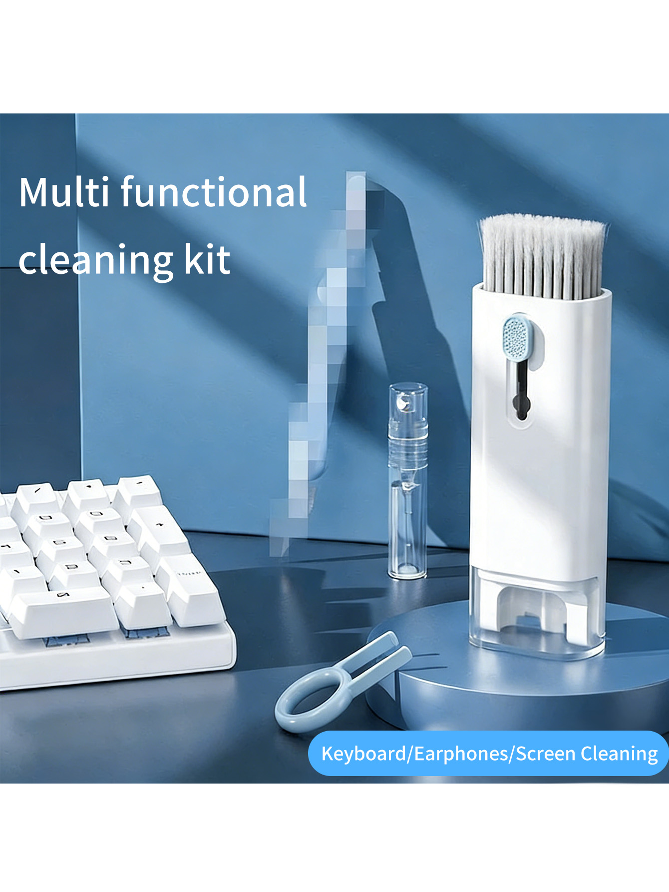 Screen Cleaner Spray - 7-in-1 다기능 컴퓨터 키보드 청소 브러쉬