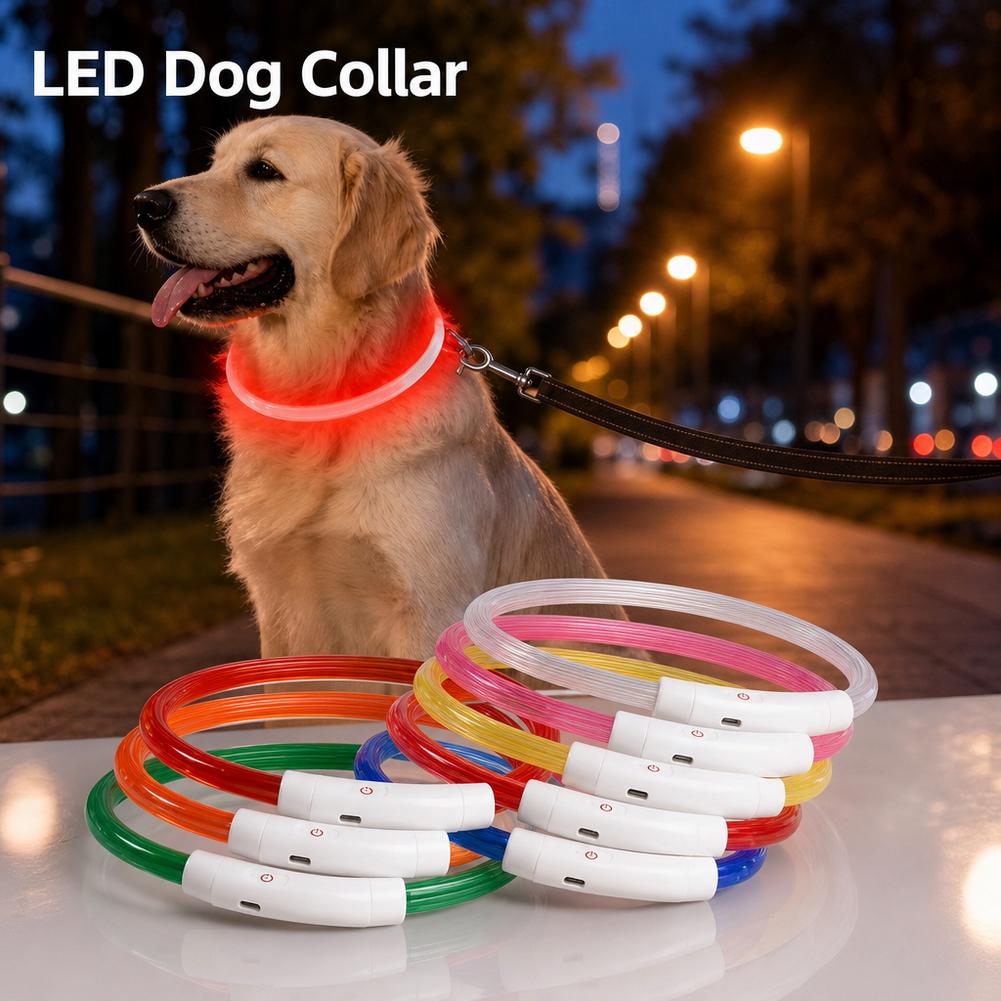 빛나는 애완견 목걸이 방수 LED 개 목걸이 충전식 플 - Tech Dog Accessories 리뷰 및 가격