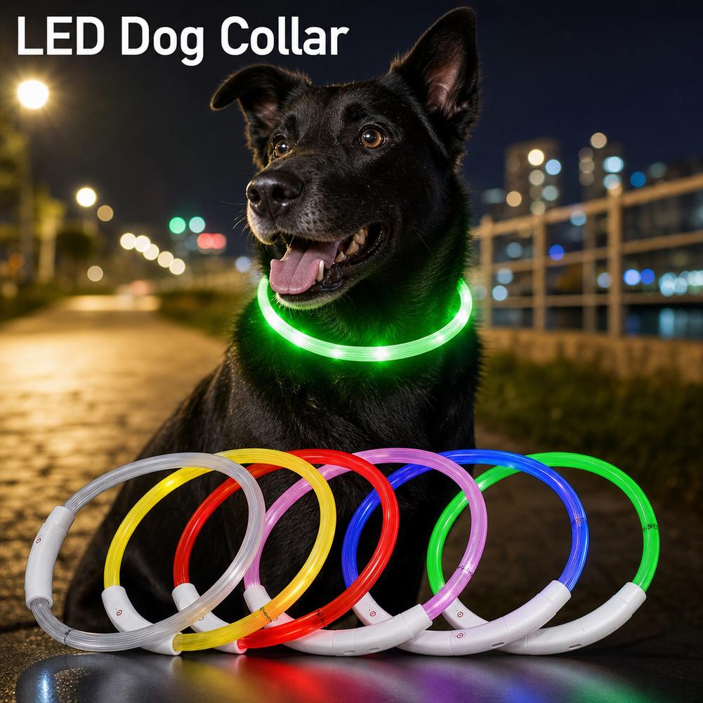 빛나는 애완견 목걸이 방수 LED 개 목걸이 충전식 플 - Tech Dog Accessories 리뷰 및 가격