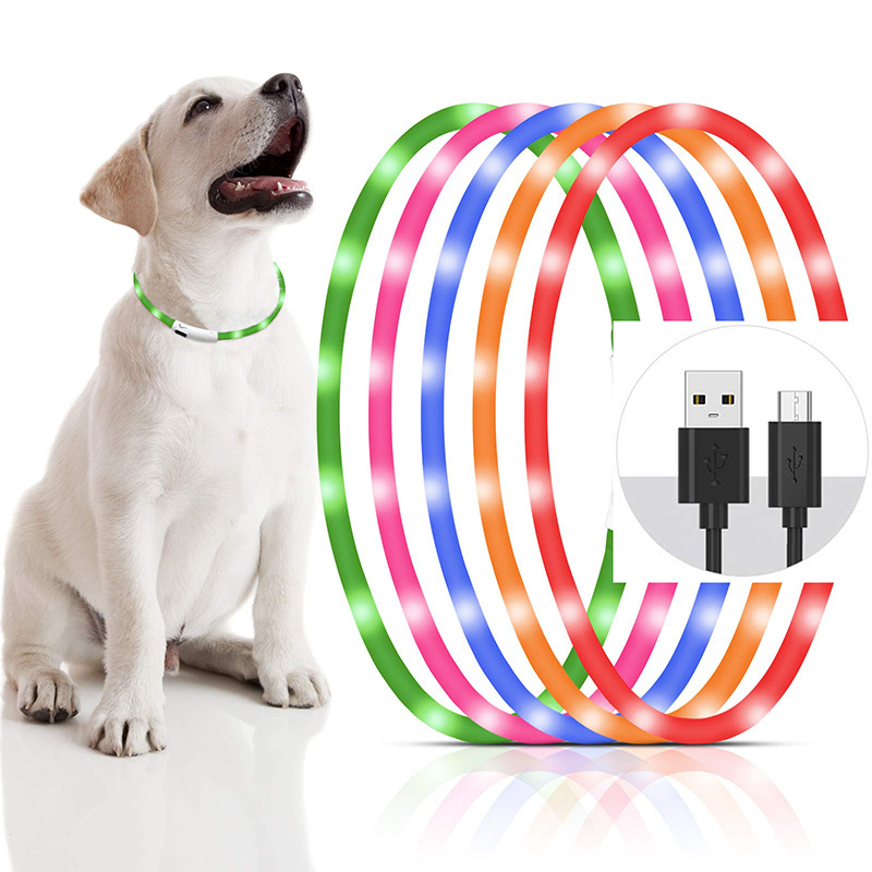 실리콘 LED 개 목걸이 충전식 4가지 작동 모드 가볍 - Tech Dog Accessories 리뷰 및 가격