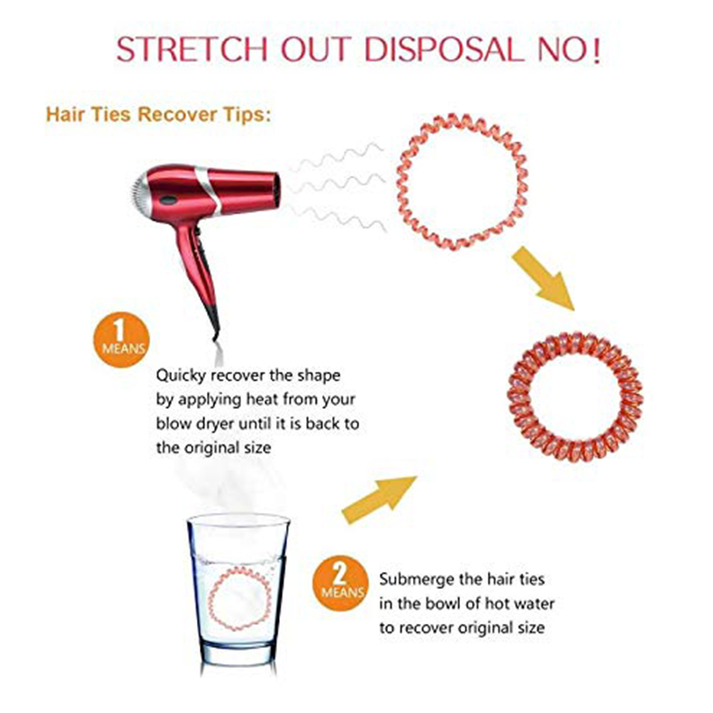 검은 나선형 헤어 넥타이 매트 탄성 Traceless  - Tech Accessories For Men 리뷰 및 가격