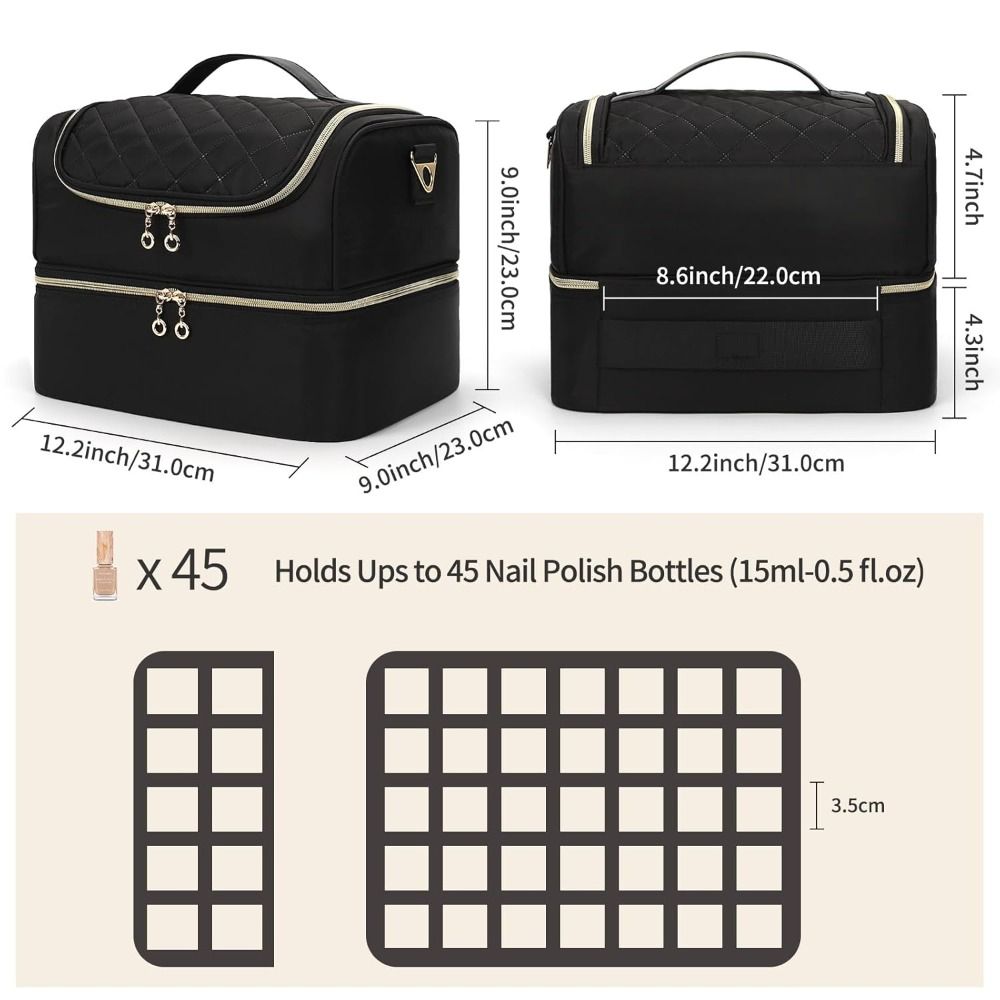 이중 레이어 네일 폴리쉬 정리 가방 60병 수납 가능  - Tech Woven Accessories 리뷰 및 가격