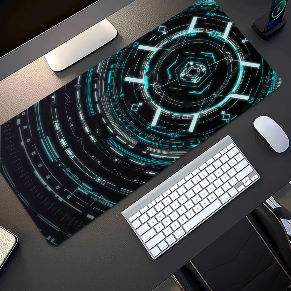 블루 테크 회로 사이버 패턴 대형 게임용 마우스패드 미 - Tech Accessories For Home Office 리뷰 및 가격