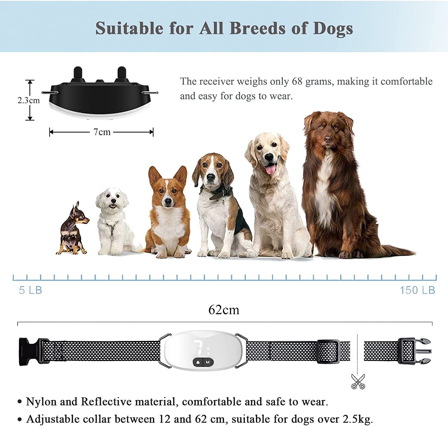 소형 및 대형견용 LED 조명 포함 짖음 방지 훈련 목 - Tech Dog Accessories 리뷰 및 가격